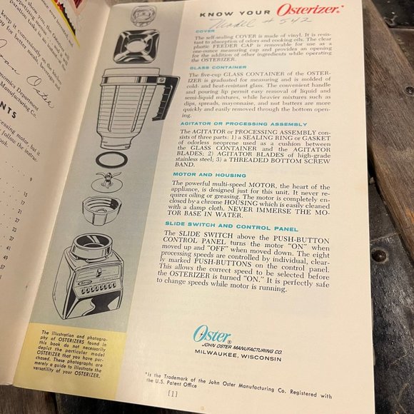 Vintage 1966 Osterizer Spin Cookery Blender Cook Book For 8-Speed Push Button Ra - Picture 3 of 6